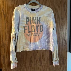 Pink Floyd purple and orange tie die graphic cropped sweatshirt size M